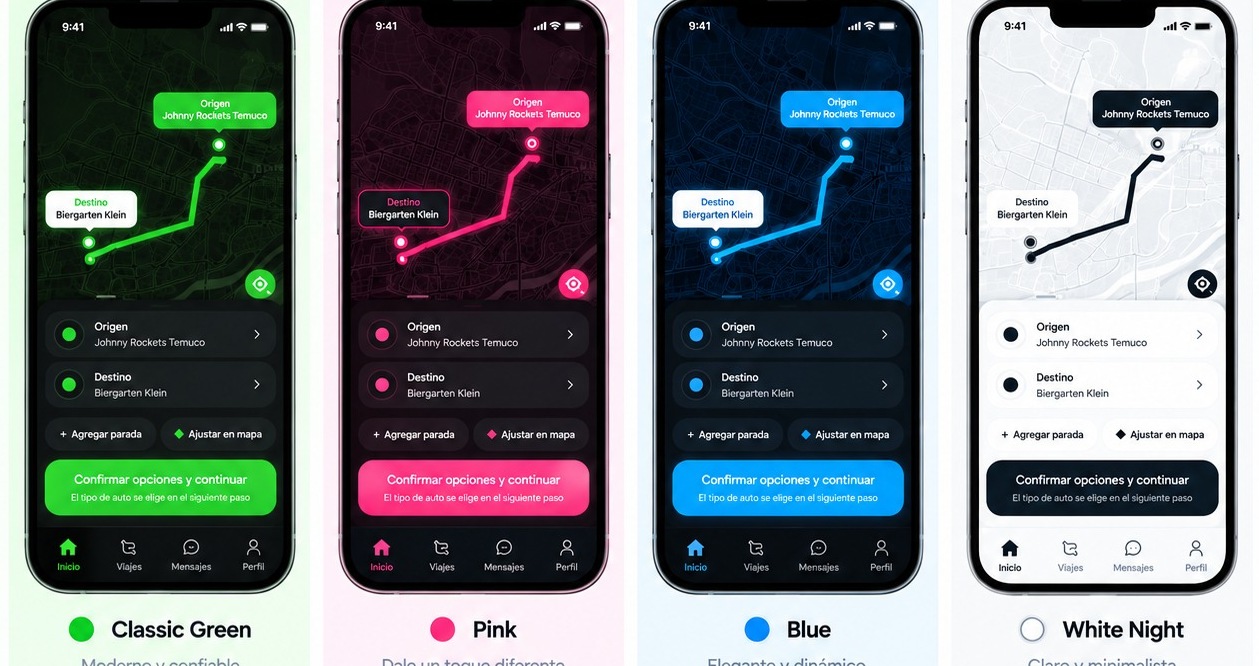 Classic Green, Pink, Blue y White Night de EligeDrive